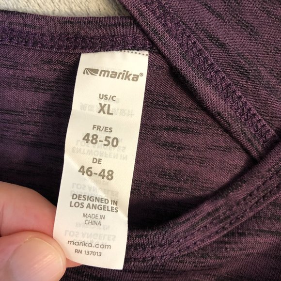 Marika Women's XL Work Out Open Back Twist Purple Long Sleeve Scoopneck Jersey - Picture 6 of 13
